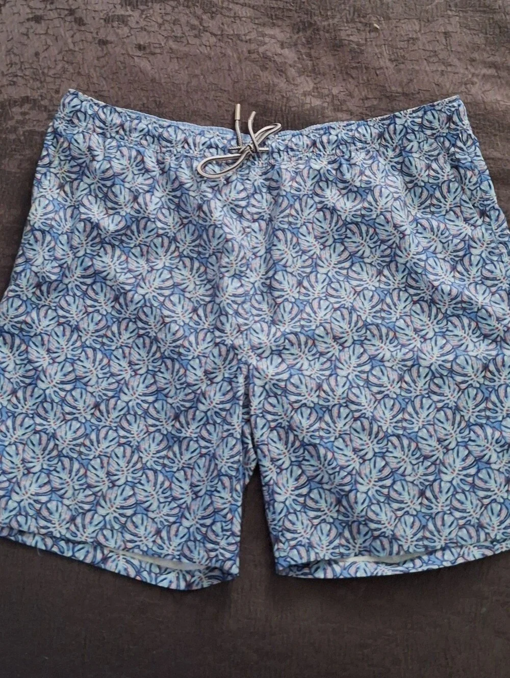 Peter Millar Light Blue Floral-Pattern Swim Trunks